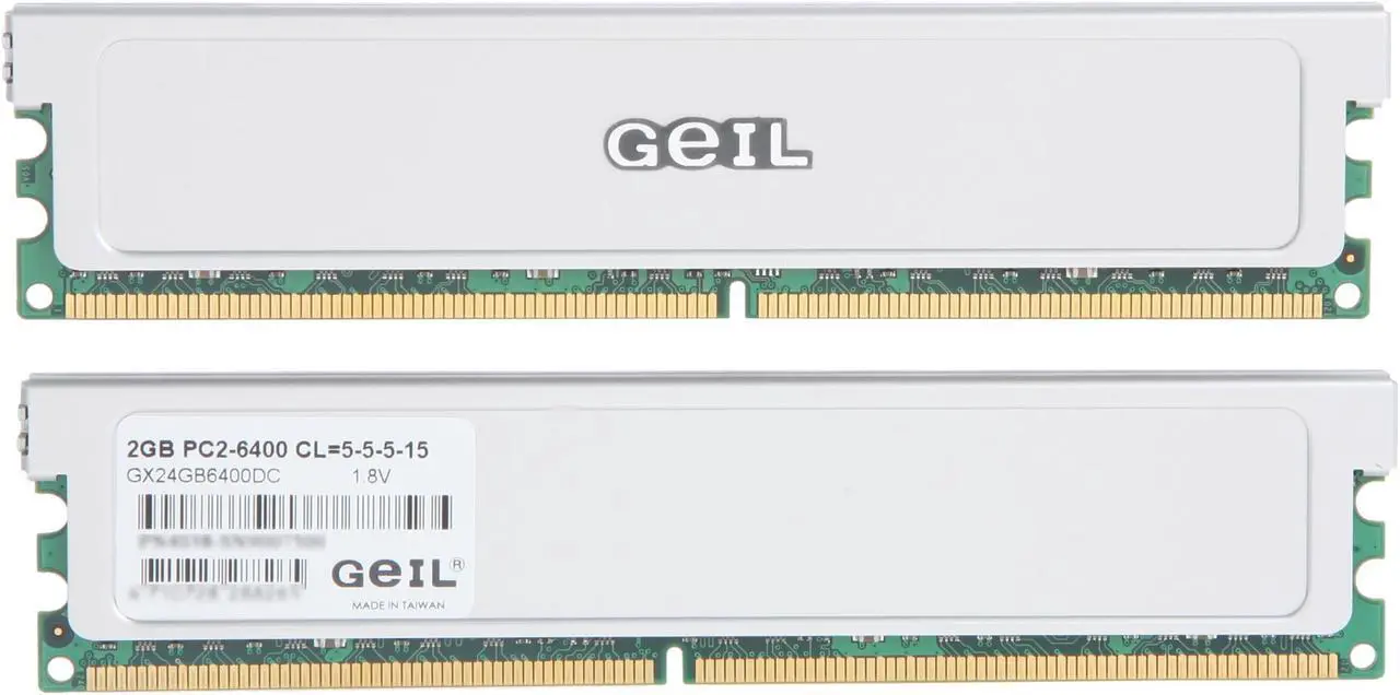 GeIL 4GB (2 x 2GB) DDR2 800 (PC2 6400) Dual Channel Kit Desktop Memory ...