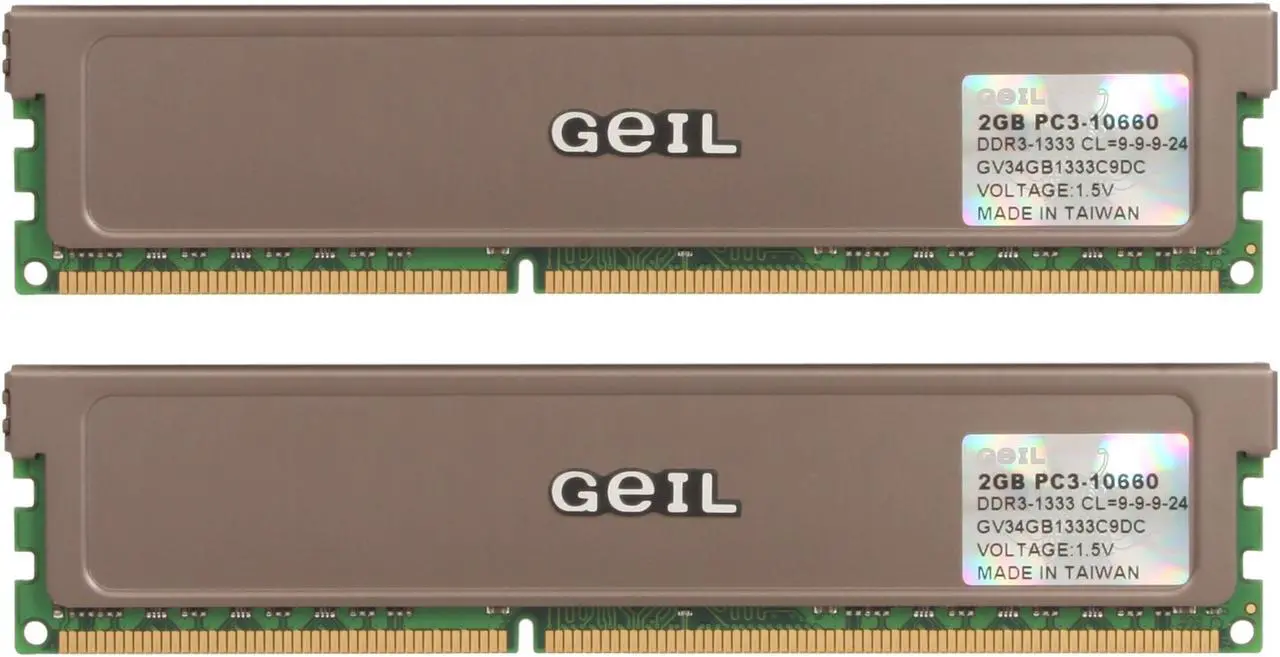 Alt view image 2 of 3 - GeIL 4GB (2 x 2GB) DDR3 1333 (PC3 10660) Dual Channel Kit Desktop Memory Model GV34GB1333C9DC