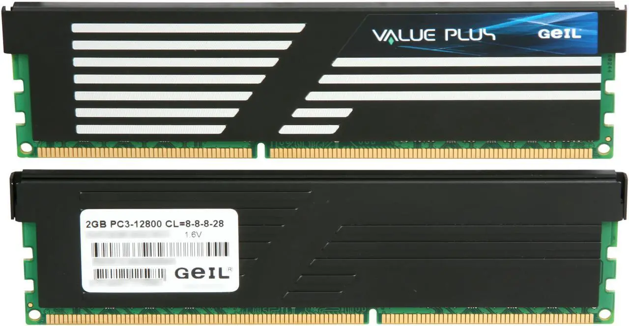 Alt view image 2 of 3 - GeIL Value PLUS 4GB (2 x 2GB) DDR3 1600 (PC3 12800) Desktop Memory Model GVP34GB1600C8DC