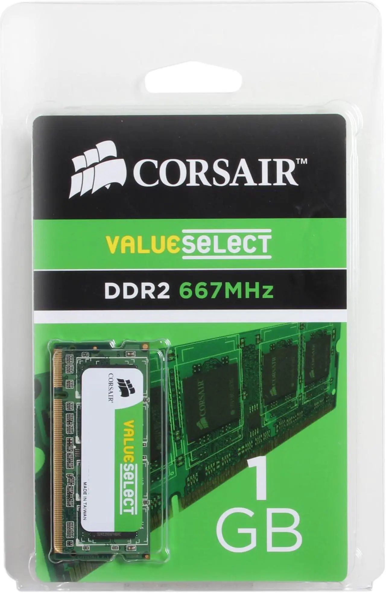 Alt view image 4 of 3 - CORSAIR 1GB 200-Pin DDR2 SO-DIMM DDR2 667 (PC2 5300) Laptop Memory Model VS1GSDS667D2