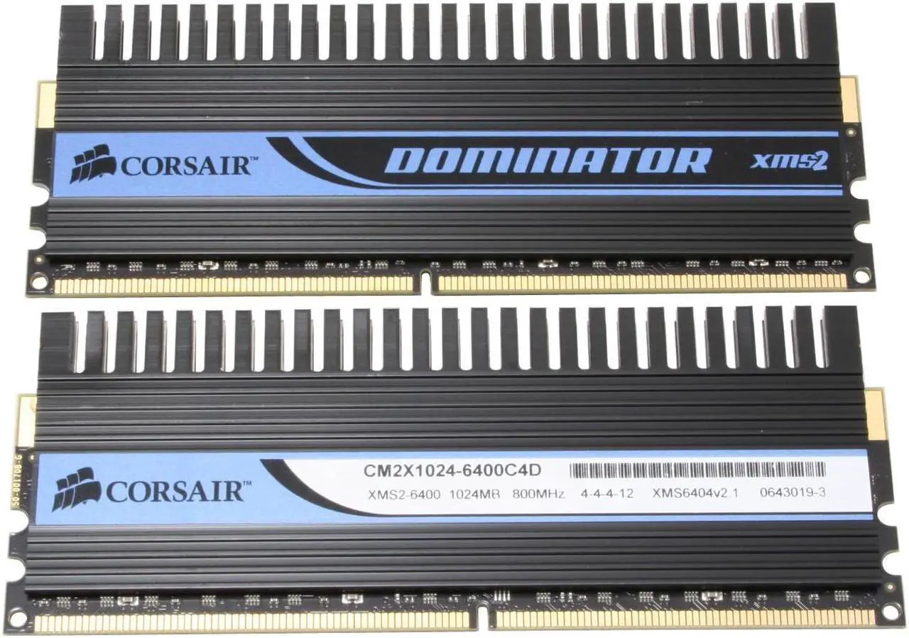 Alt view image 2 of 4 - CORSAIR XMS2 DOMINATOR 2GB (2 x 1GB) DDR2 800 (PC2 6400) Dual Channel Kit Desktop Memory Model TWIN2X2048-6400C4D