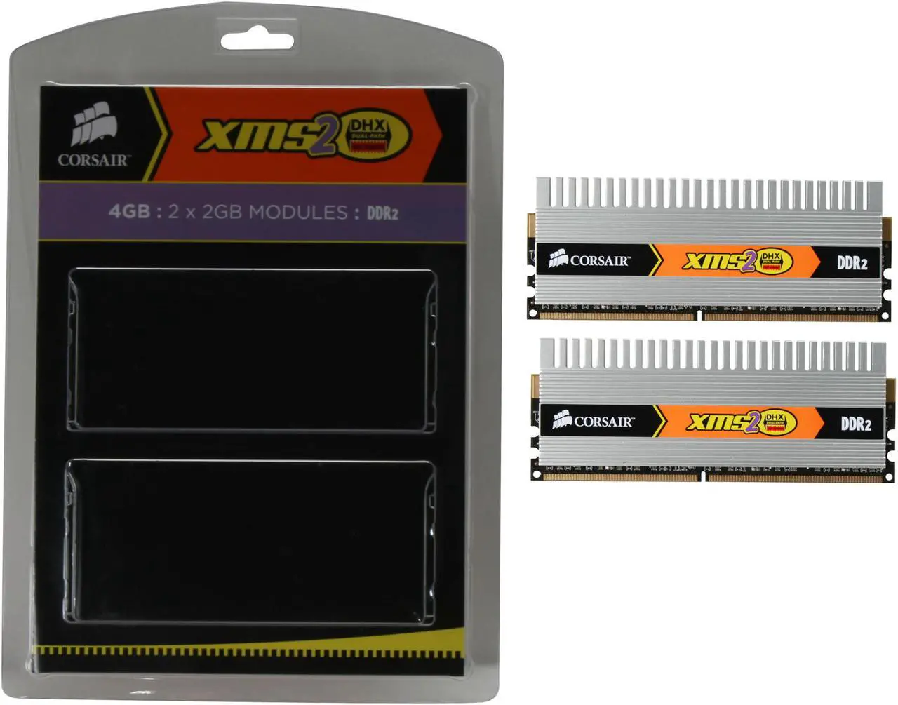 Alt view image 3 of 3 - CORSAIR XMS2 DHX 4GB (2 x 2GB) DDR2 800 (PC2 6400) Dual Channel Kit Desktop Memory Model TWIN2X4096-6400C4DHX