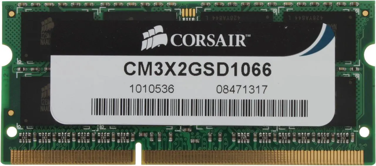 Main image of CORSAIR ValueSelect 2GB 204-Pin DDR3 SO-DIMM DDR3 1066 (PC3 8500) Laptop Memory Model CM3X2GSD1066