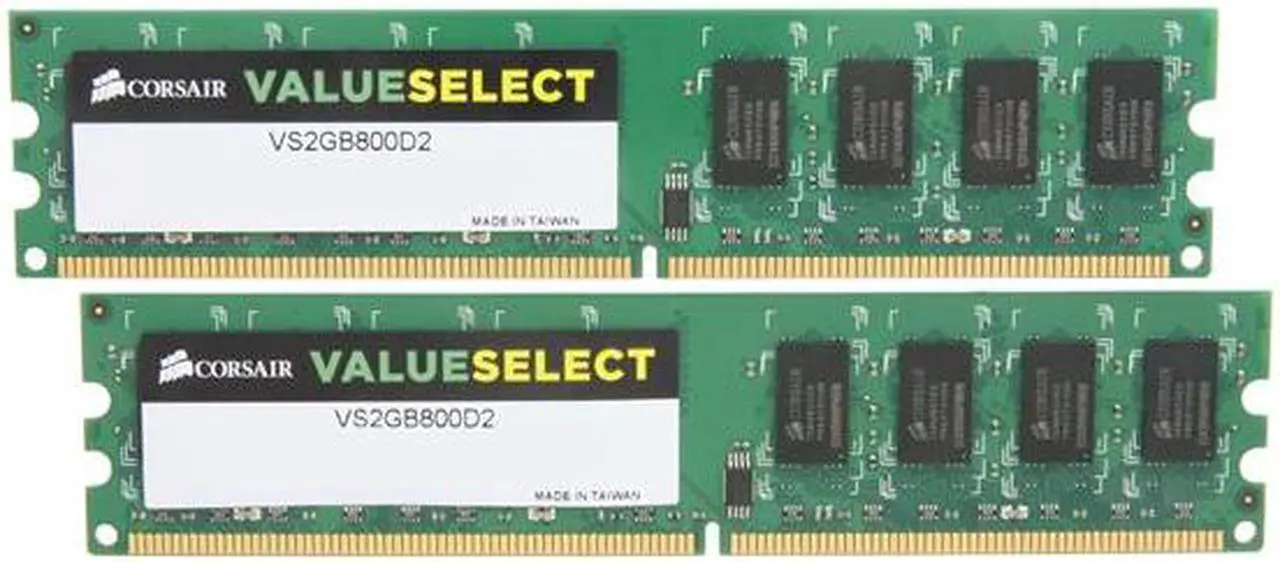 Main image of CORSAIR 4GB (2 x 2GB) DDR2 800 (PC2 6400) Desktop Memory Model VS4GBKIT800D2 G