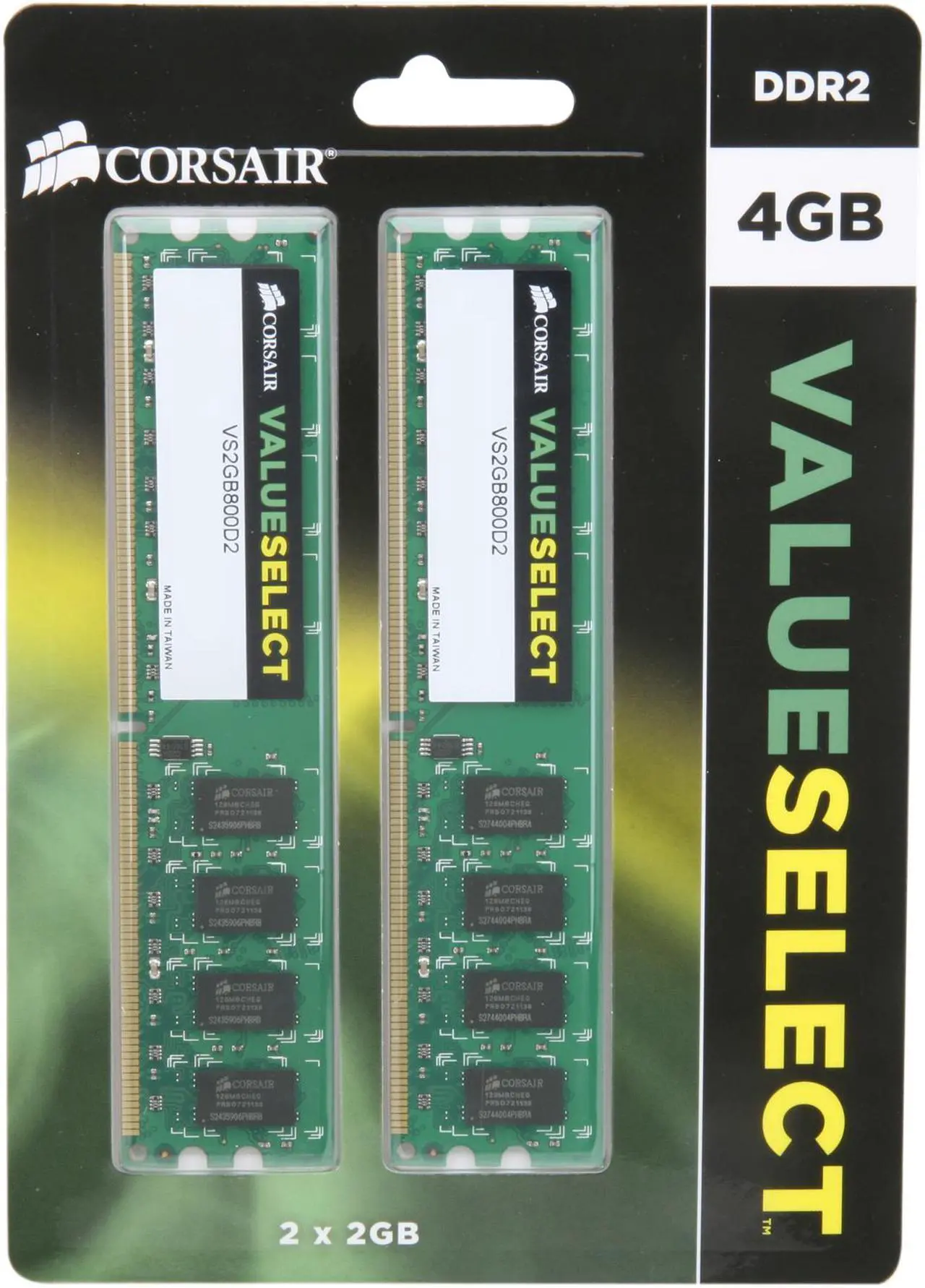 Alt view image 4 of 3 - CORSAIR 4GB (2 x 2GB) DDR2 800 (PC2 6400) Desktop Memory Model VS4GBKIT800D2 G