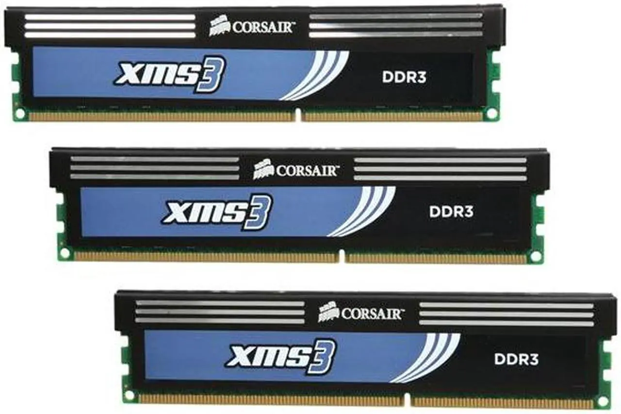 Main image of CORSAIR XMS 6GB (3 x 2GB) DDR3 1333 Ultra Stable Desktop Memory Model CMX6GX3M3A1333C8