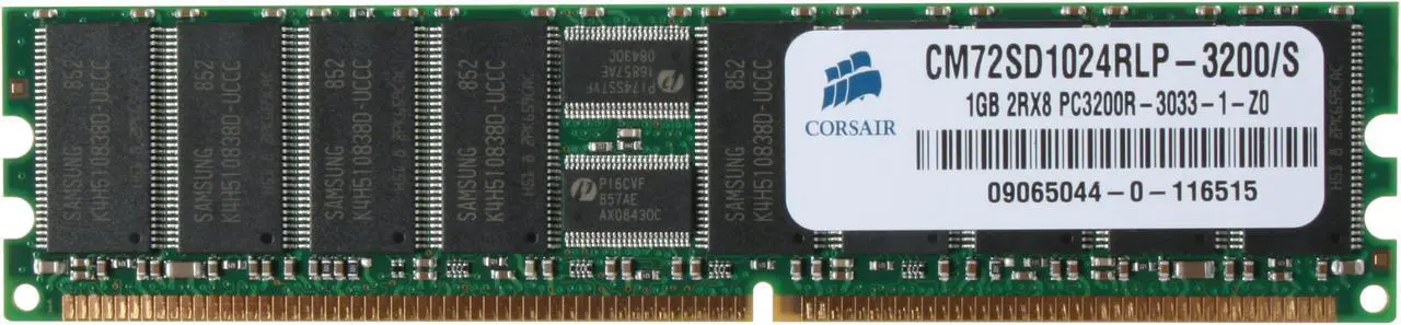 Alt view image 2 of 3 - CORSAIR 1GB ECC Registered DDR 400 (PC 3200) Server Memory Model CM72SD1024RLP-3200