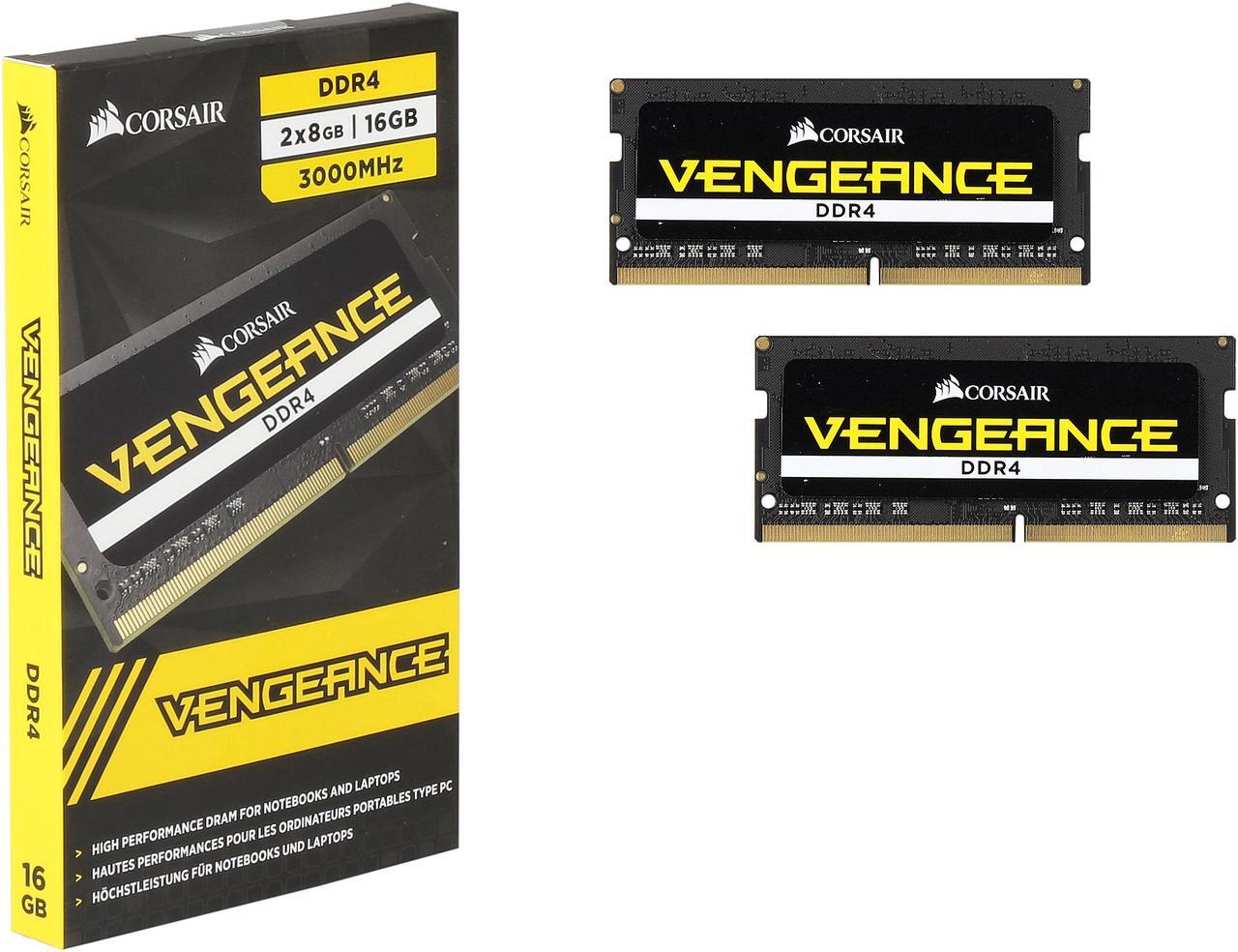 Alt view image 3 of 3 - CORSAIR Vengeance Performance 16GB (2 x 8GB) 260-Pin DDR4 SO-DIMM DDR4 3000 (PC4 24000) Memory (Notebook Memory) Model CMSX16GX4M2A3000C16