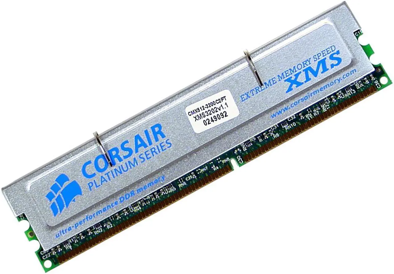 Main image of CORSAIR XMS 512MB DDR 400 (PC 3200) Desktop Memory Model CMX512-3200C2PT