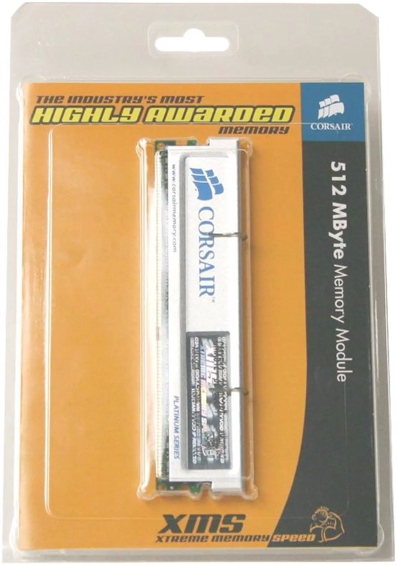 Alt view image 2 of 2 - CORSAIR XMS 512MB DDR 400 (PC 3200) Desktop Memory Model CMX512-3200C2PT