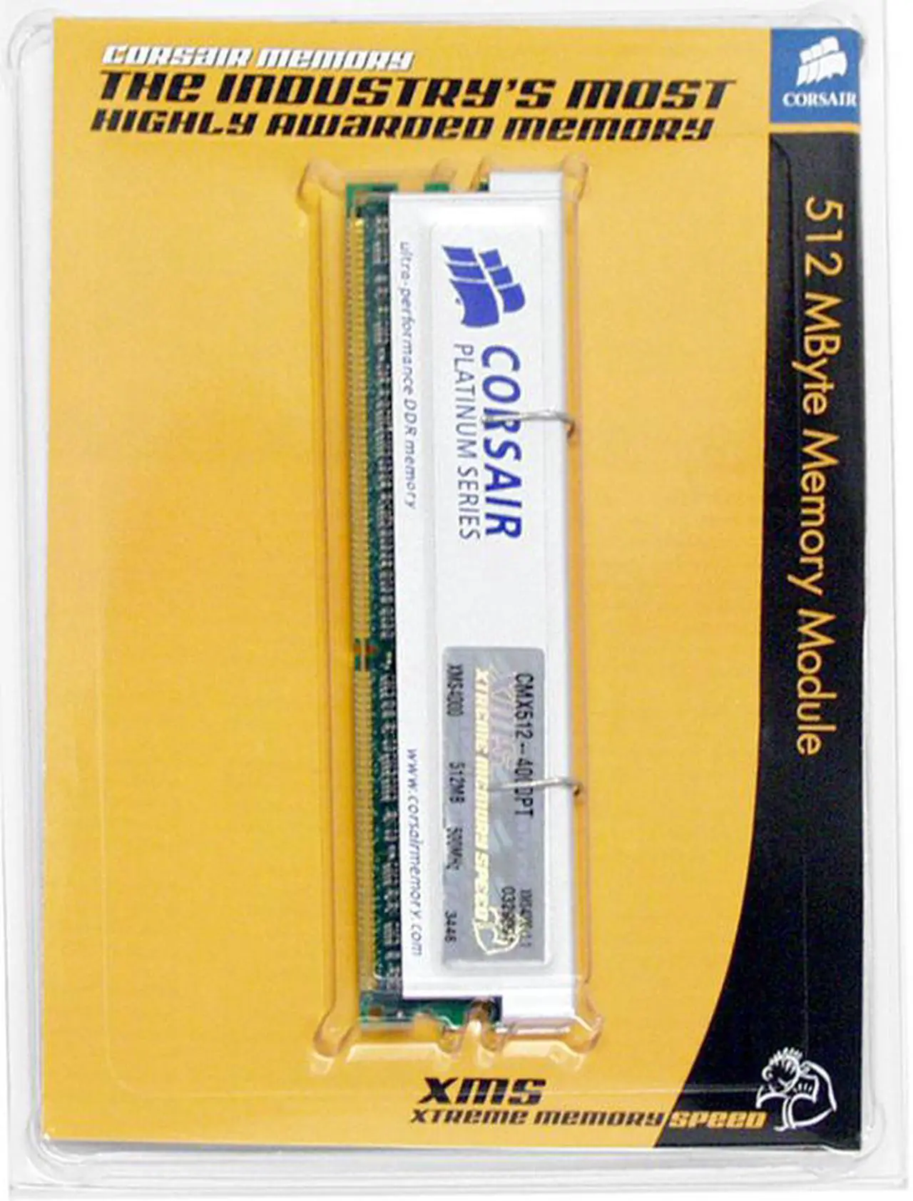 Barrette Mémoire Corsair CMX512-3000C2 - DDR1 512 Mo - Occasion