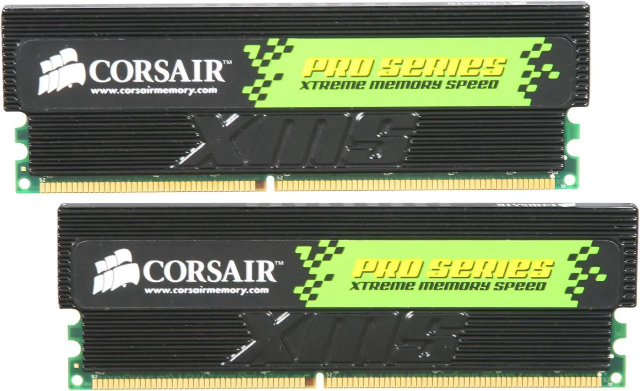 Main image of CORSAIR XMS 2GB (2 x 1GB) DDR 400 (PC 3200) Dual Channel Kit Desktop Memory Model TWINX2048-3200PRO