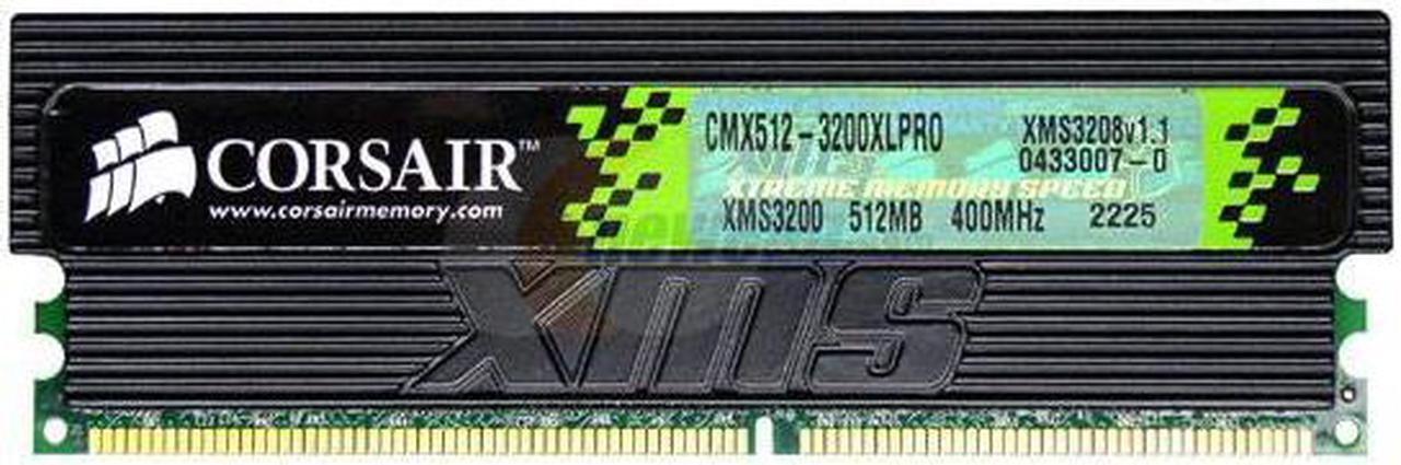 Main image of CORSAIR XMS 512MB DDR 400 (PC 3200) Desktop Memory Model CMX512-3200XLPRO
