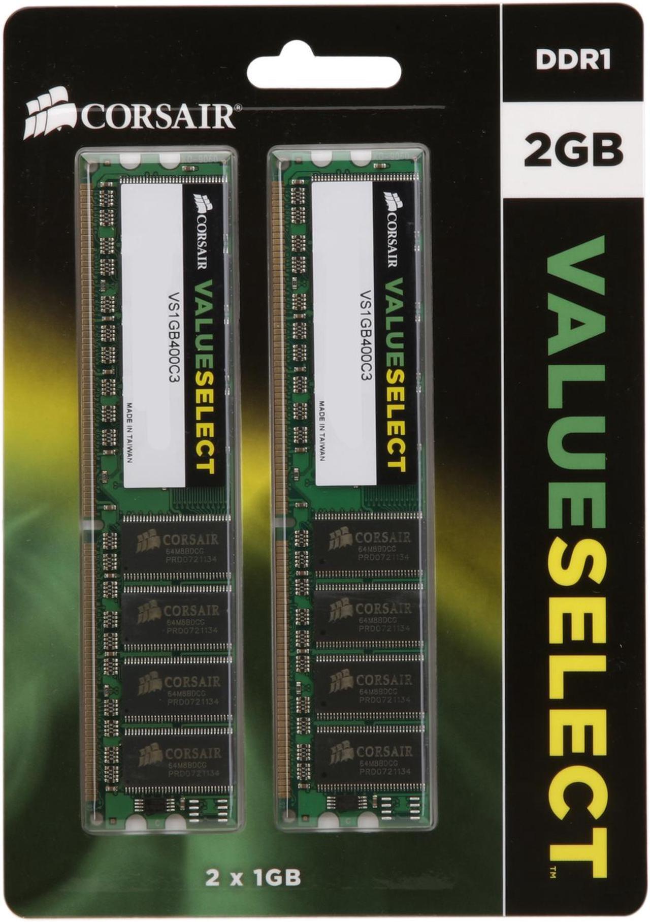 Alt view image 4 of 3 - CORSAIR 2GB (2 x 1GB) DDR 400 (PC 3200) Dual Channel Kit Desktop Memory Model VS2GBKIT400C3