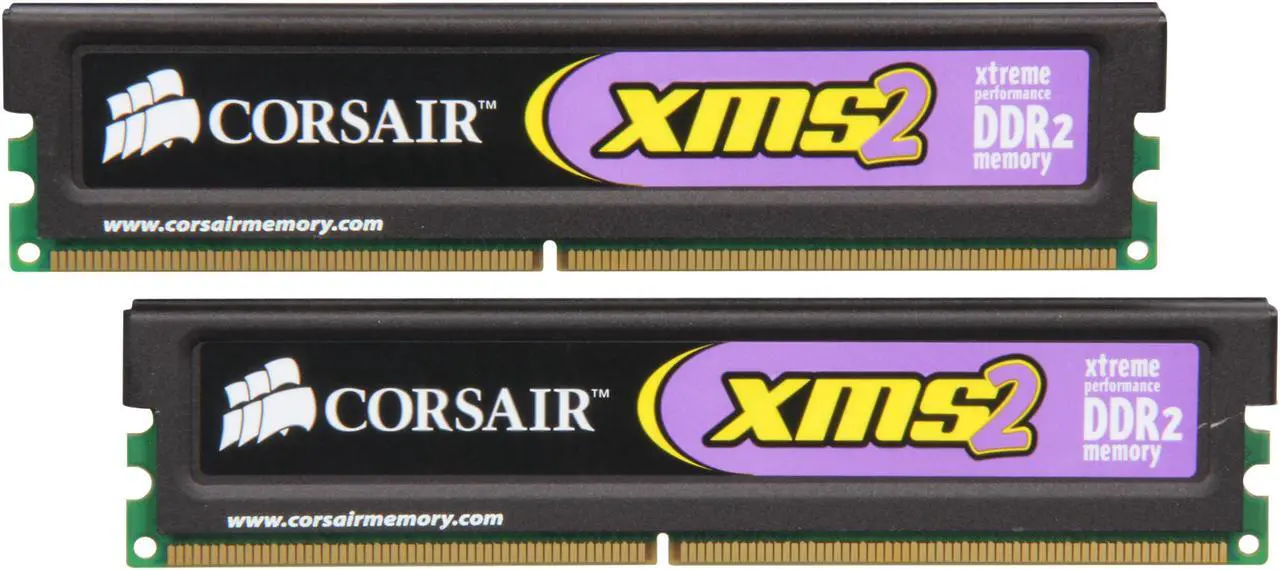 Main image of CORSAIR XMS2 2GB (2 x 1GB) DDR2 800 (PC2 6400) Dual Channel Kit Desktop Memory Model TWIN2X2048-6400