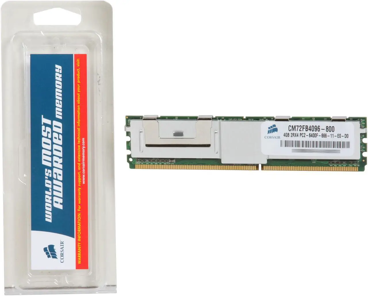 Alt view image 3 of 3 - CORSAIR 4GB ECC Fully Buffered DDR2 800 (PC2 6400) Server Memory Model CM72FB4096-800
