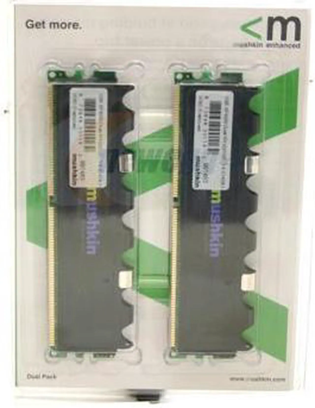 Alt view image 2 of 2 - Mushkin Enhanced Extreme Performance 2GB (2 x 1GB) DDR 500 (PC 4000) Dual Channel Kit Desktop Memory Model 991483