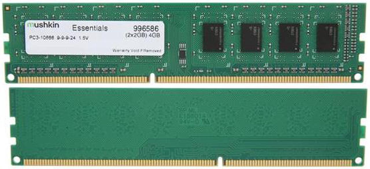 Alt view image 2 of 3 - Mushkin Enhanced Essentials 4GB (2 x 2GB) DDR3 1333 (PC3 10666) Dual Channel Kit Desktop Memory Model 996586