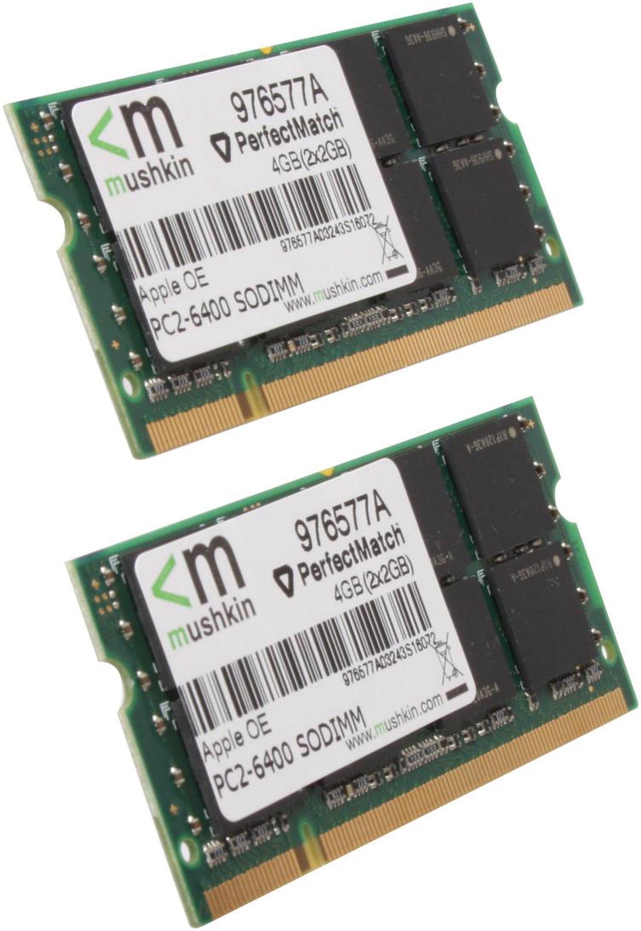 Mushkin Enhanced 4GB (2 x 2GB) DDR2 800 (PC2 6400) Dual Channel Kit Memory For Apple Model 976577a