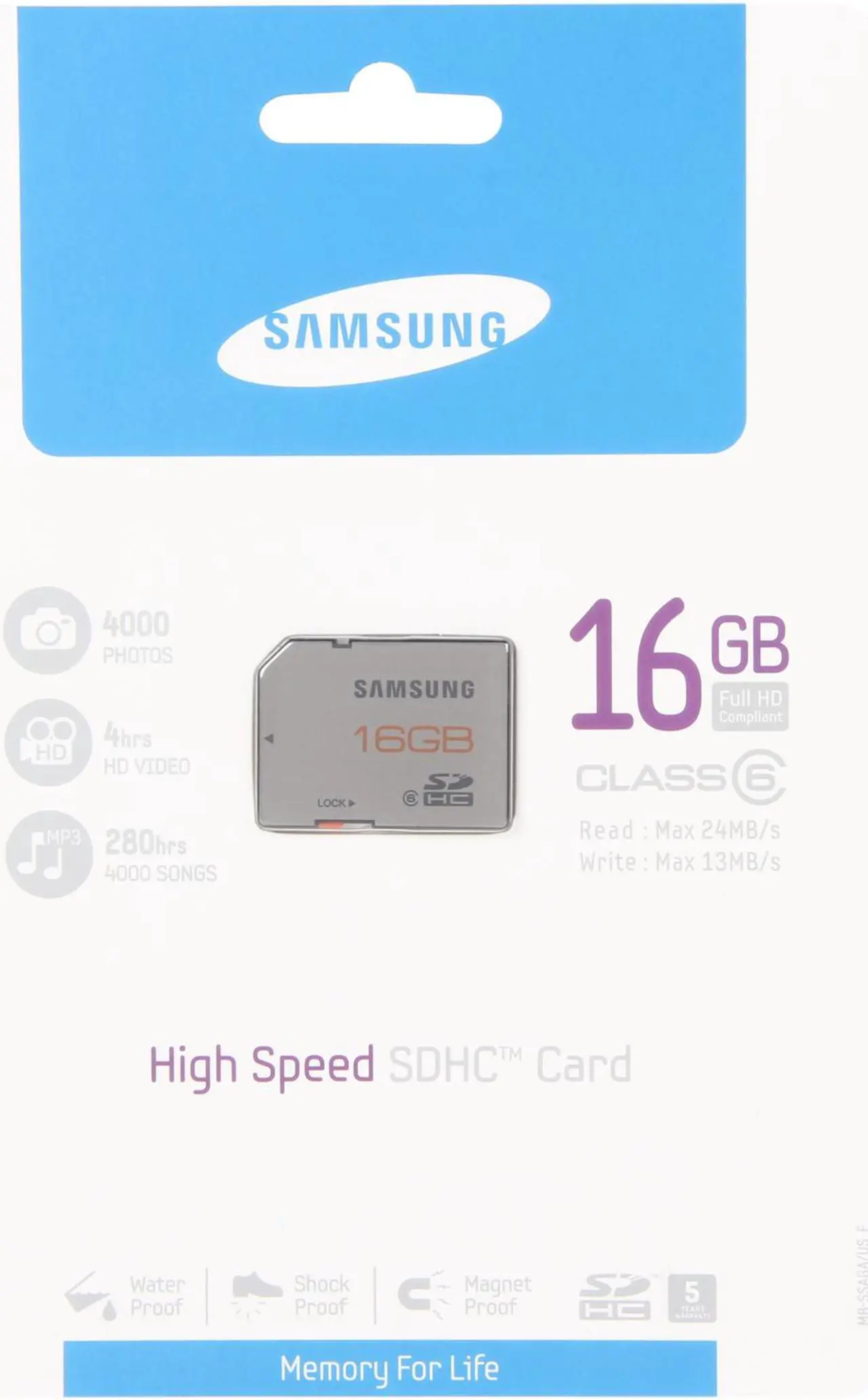 Alt view image 4 of 4 - SAMSUNG 16GB Secure Digital High-Capacity (SDHC) Flash Card Model MB-SSAGA/US