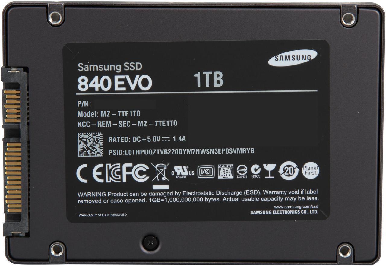 Alt view image 4 of 6 - SAMSUNG 840 EVO 2.5" 1TB SATA III MLC Internal Solid State Drive (SSD) MZ-7TE1T0BW