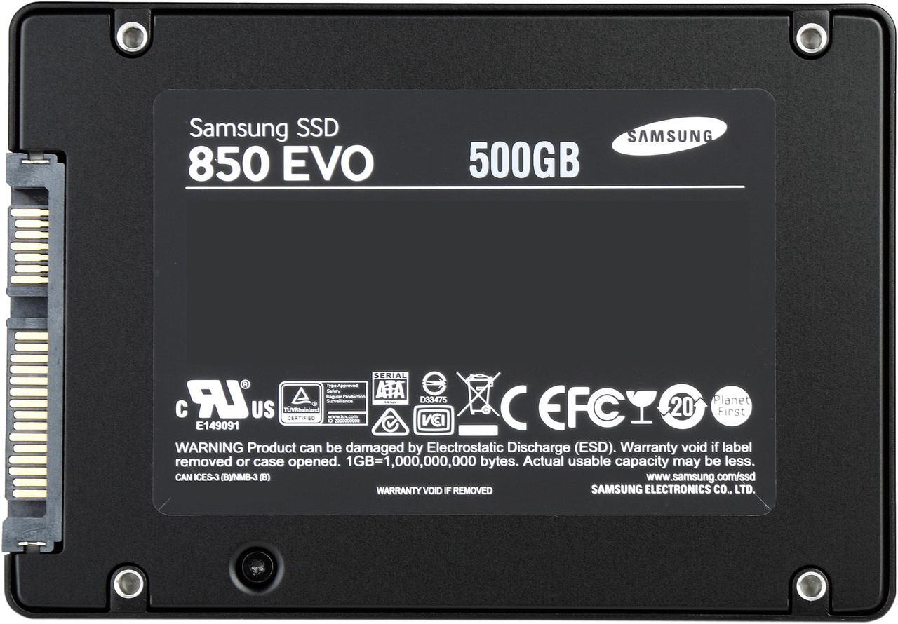 Alt view image 5 of 5 - SAMSUNG 850 EVO 2.5" 500GB SATA III 32 layer 3D V-NAND Internal Solid State Drive (SSD) MZ-75E500B/AM