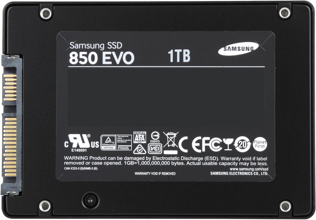 Alt view image 5 of 5 - SAMSUNG 850 EVO 2.5" 1TB SATA III 3D NAND Internal Solid State Drive (SSD) MZ-75E1T0B/AM