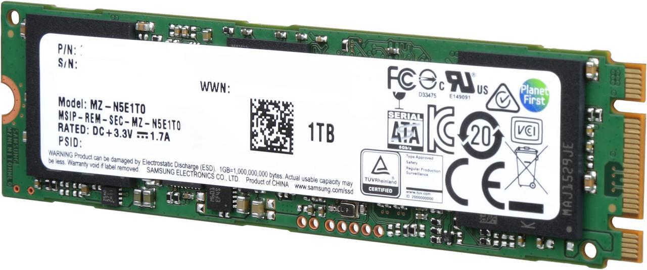 Main image of SAMSUNG 850 EVO M.2 2280 1TB SATA III 3D NAND Internal Solid State Drive (SSD) MZ-N5E1T0BW