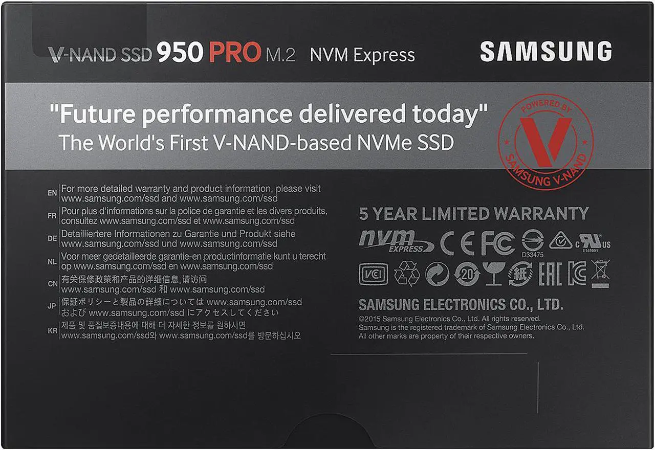 Alt view image 6 of 6 - Samsung MZ-V5P256BW SSD 950 PRO NVMe 256GB for Business