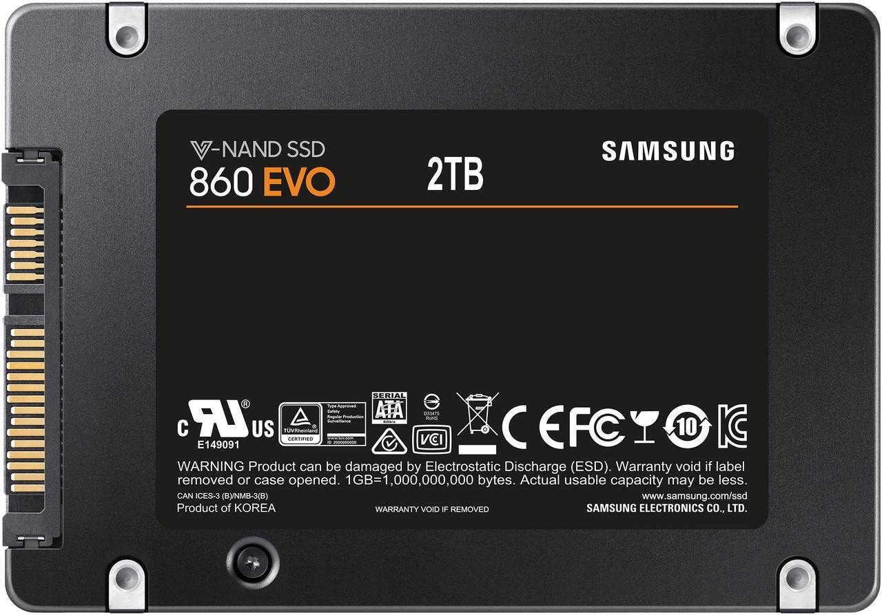 Alt view image 5 of 6 - SAMSUNG 860 EVO Series 2.5" 2TB SATA III Samsung V-NAND 3-bit MLC Internal Solid State Drive (SSD) MZ-76E2T0B/AM