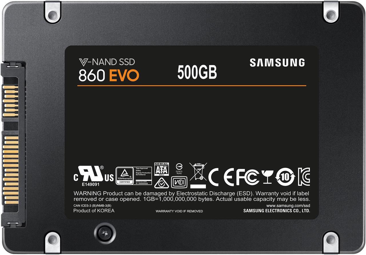 Alt view image 5 of 6 - SAMSUNG 860 EVO Series 2.5" 500GB SATA III V-NAND 3-bit MLC Internal Solid State Drive (SSD) MZ-76E500B/AM