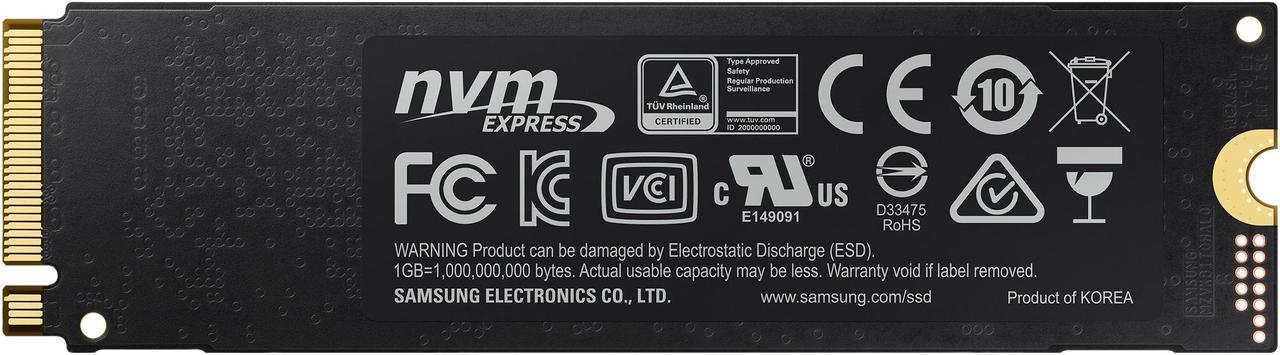 Alt view image 4 of 5 - SAMSUNG 970 EVO M.2 2280 500GB PCIe Gen3. X4, NVMe 1.3 V-NAND 3-bit MLC Internal Solid State Drive (SSD) MZ-V7E500BW