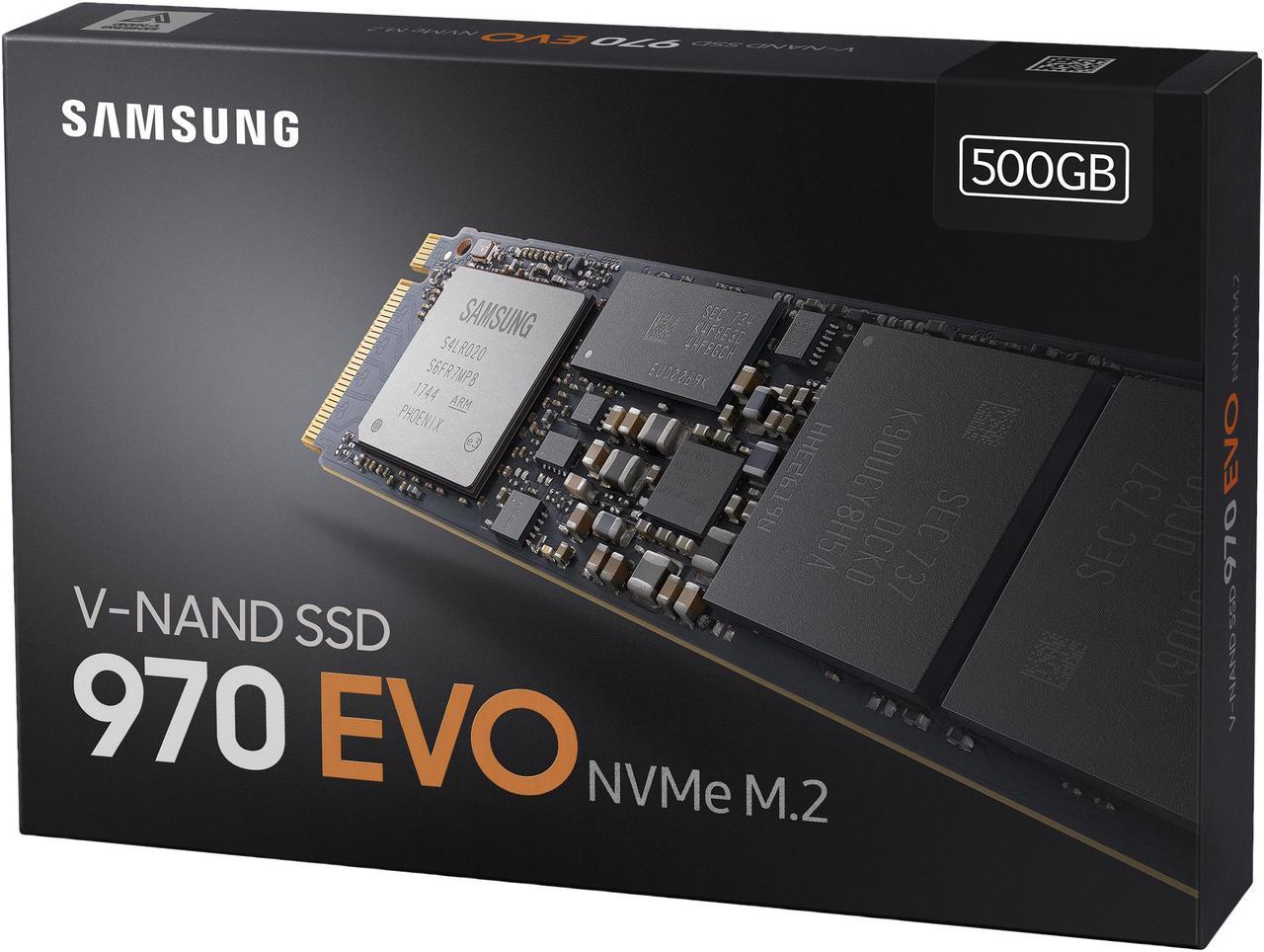 Alt view image 5 of 5 - SAMSUNG 970 EVO M.2 2280 500GB PCIe Gen3. X4, NVMe 1.3 V-NAND 3-bit MLC Internal Solid State Drive (SSD) MZ-V7E500BW