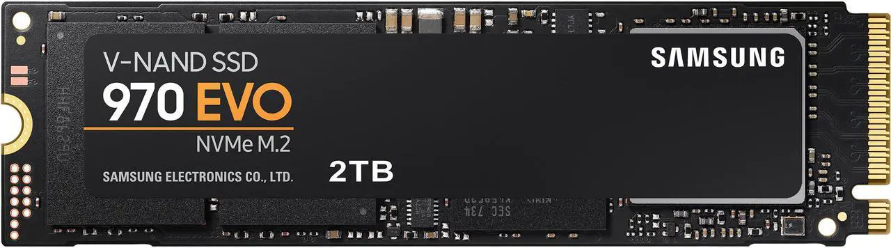 Main image of SAMSUNG 970 EVO M.2 2280 2TB PCIe Gen3. X4, NVMe 1.3 64L V-NAND 3-bit MLC Internal Solid State Drive (SSD) MZ-V7E2T0BW