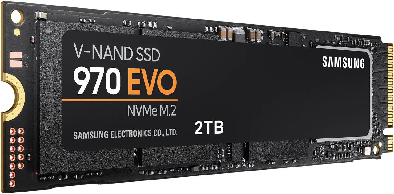 Alt view image 3 of 5 - SAMSUNG 970 EVO M.2 2280 2TB PCIe Gen3. X4, NVMe 1.3 64L V-NAND 3-bit MLC Internal Solid State Drive (SSD) MZ-V7E2T0BW