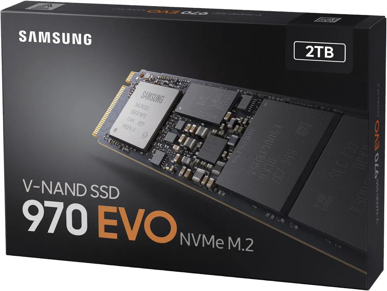 Alt view image 5 of 5 - SAMSUNG 970 EVO M.2 2280 2TB PCIe Gen3. X4, NVMe 1.3 64L V-NAND 3-bit MLC Internal Solid State Drive (SSD) MZ-V7E2T0BW