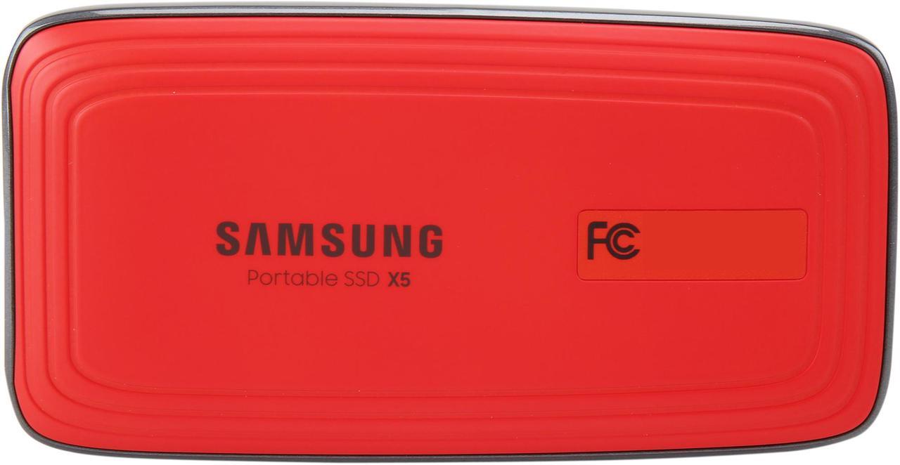 Alt view image 7 of 7 - SAMSUNG X5 Portable SSD 1TB - Up to 2800 MB/s -Thunderbolt 3 NVMe External Solid State Drive, Gray/Red (MU-PB1T0B/AM)