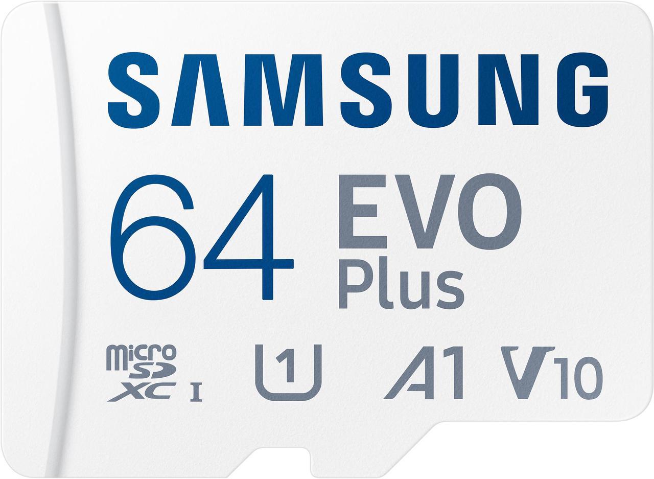 SAMSUNG EVO Plus 64GB microSDXC Flash Card w/ Adapter Model MB-MC64KA/AM