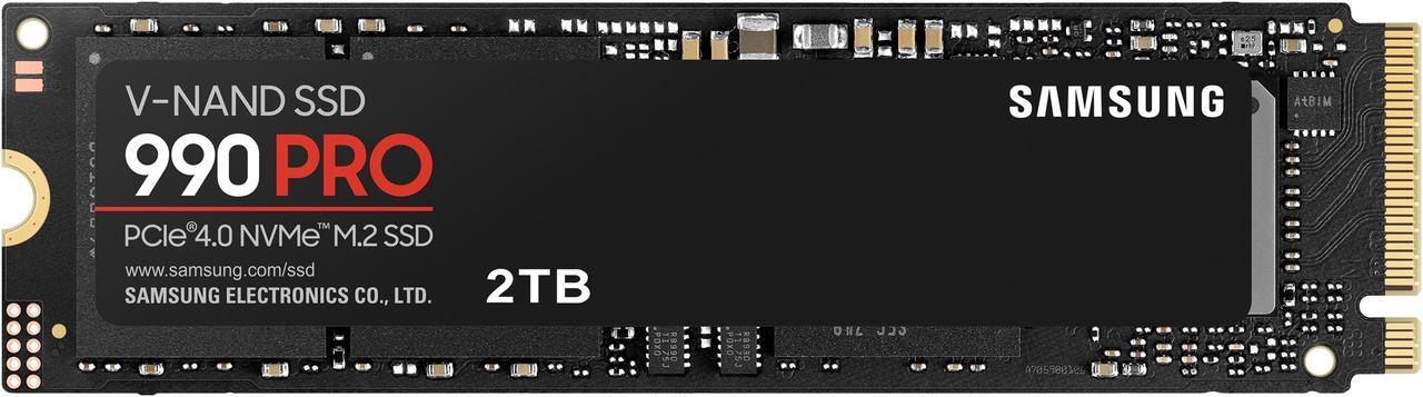 SAMSUNG 990 PRO 2TB SSD, PCIe Gen4 M.2 2280, Seq. Read Speeds Up-to 7,450MB/s for High End Computing, Gaming, and Heavy Duty Workstations (MZ-V9P2T0B/AM) Non-Heatsink