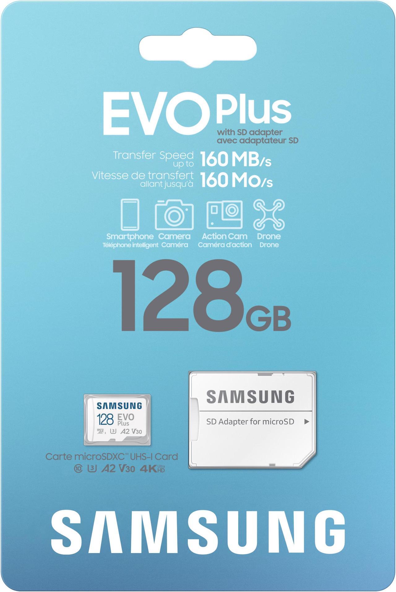 SAMSUNG EVO Plus 128GB microSDXC Flash Card w/ Adapter Model MB-MC128SA/CA