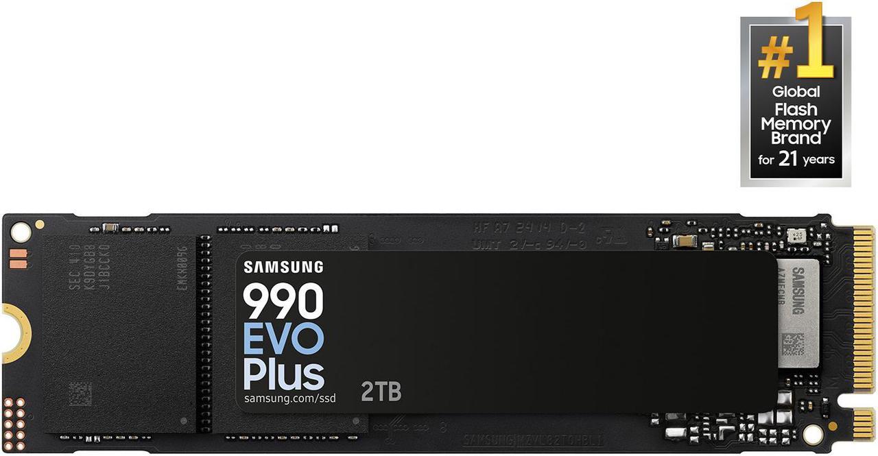 SAMSUNG 990 EVO PLUS SSD 2TB, PCIe Gen 4x4 | Gen 5x2 M.2 2280, Speeds Up-to 7,250 MB/s, Upgrade Storage for PC/Laptops, HMB Technology and Intelligent Turbowrite 2.0 (MZ-V9S2T0B/AM)