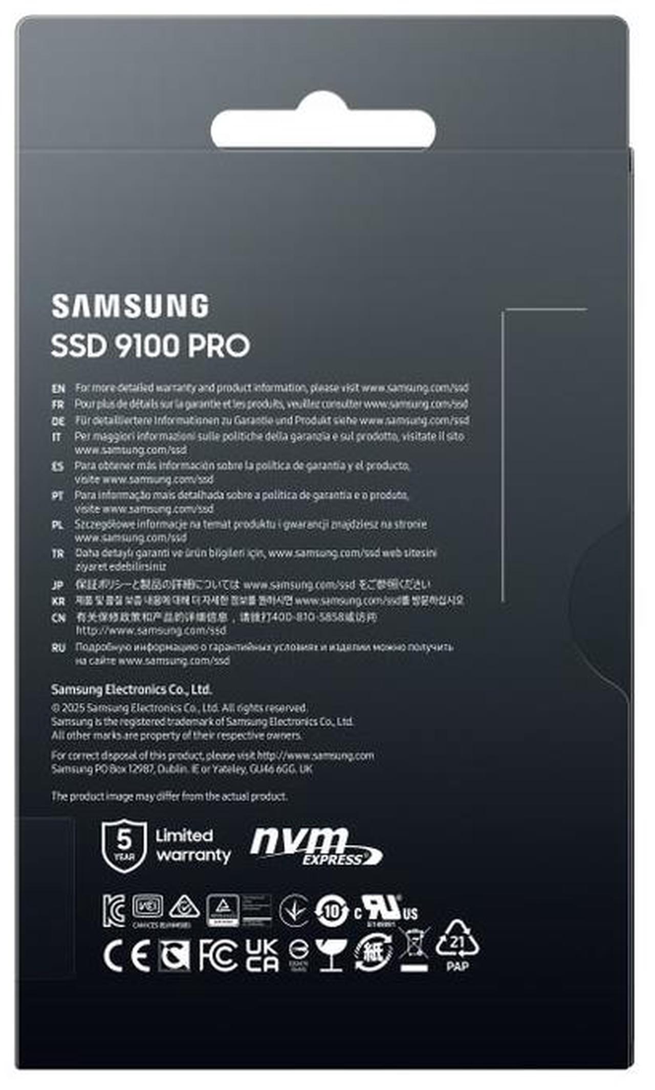 Alt view image 5 of 10 - SAMSUNG SSD 9100 PRO 1TB, PCIe 5.0x4 M.2 2280, Seq. Read Speeds Up to 14,800MB/s, Best for AI Computing, Gaming, and Heavy Duty Workstations (MZ- VAP1T0B/AM)