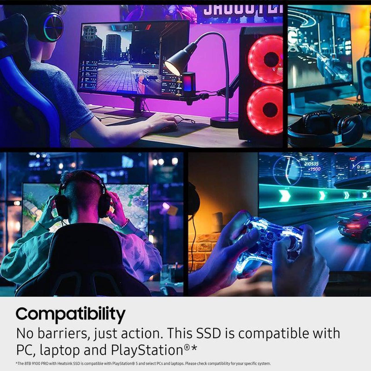 Alt view image 7 of 9 - SAMSUNG SSD 9100 PRO with Heatsink 2TB, PCIe 5.0x4 M.2 2280, Seq. Read Speeds Up to 14,800/13,400 MB/s, Best for AI Computing, Gaming, and Heavy Duty Workstations (MZ- VAP2T0CW)