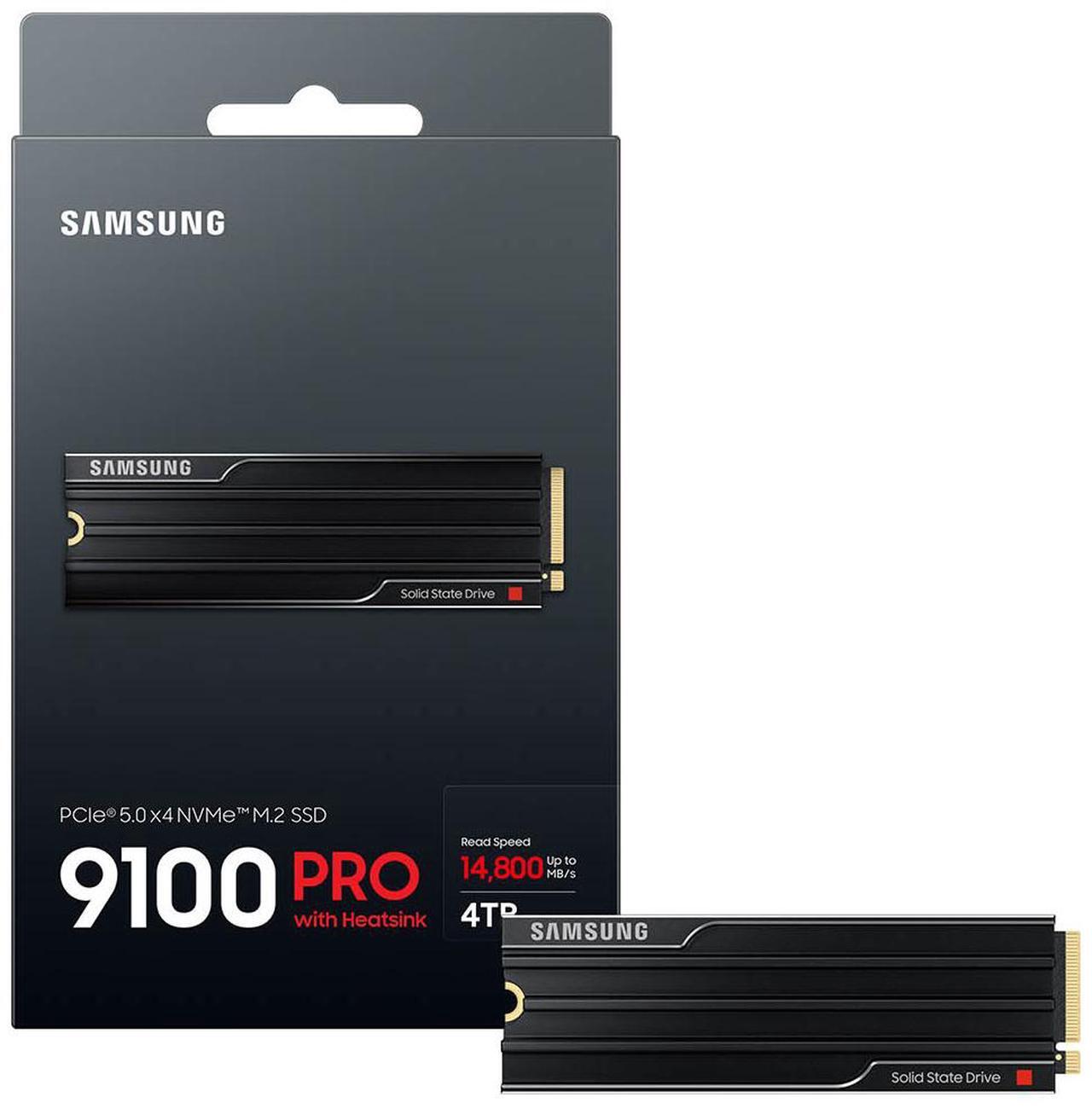 Alt view image 3 of 10 - SAMSUNG SSD 9100 PRO with Heatsink 4TB, PCIe 5.0x4 M.2 2280, Seq. Read Speeds Up to 14,800/13,400 MB/s, Best for AI Computing, Gaming, and Heavy Duty Workstations (MZ-VAP4T0CW)