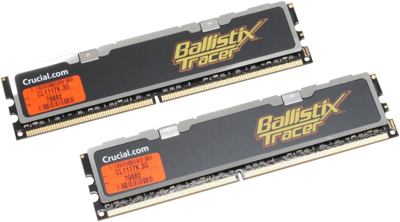 Alt view image 2 of 3 - Crucial Ballistix Tracer 2GB (2 x 1GB) DDR2 1066 (PC2 8500) Dual Channel Kit Desktop Memory Model BL2KIT12864AL1065