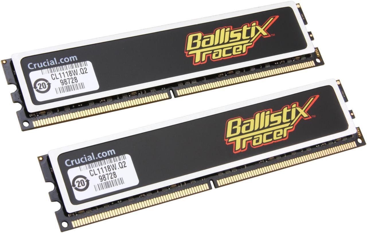 Main image of Crucial Ballistix Tracer 4GB (2 x 2GB) DDR2 800 (PC2 6400) Dual Channel Kit Desktop Memory Model BL2KIT25664AL804