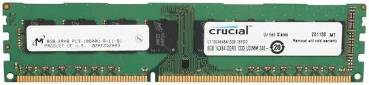 Main image of Crucial 8GB DDR3 1333 (PC3 10600) Desktop Memory Model CT102464BA1339
