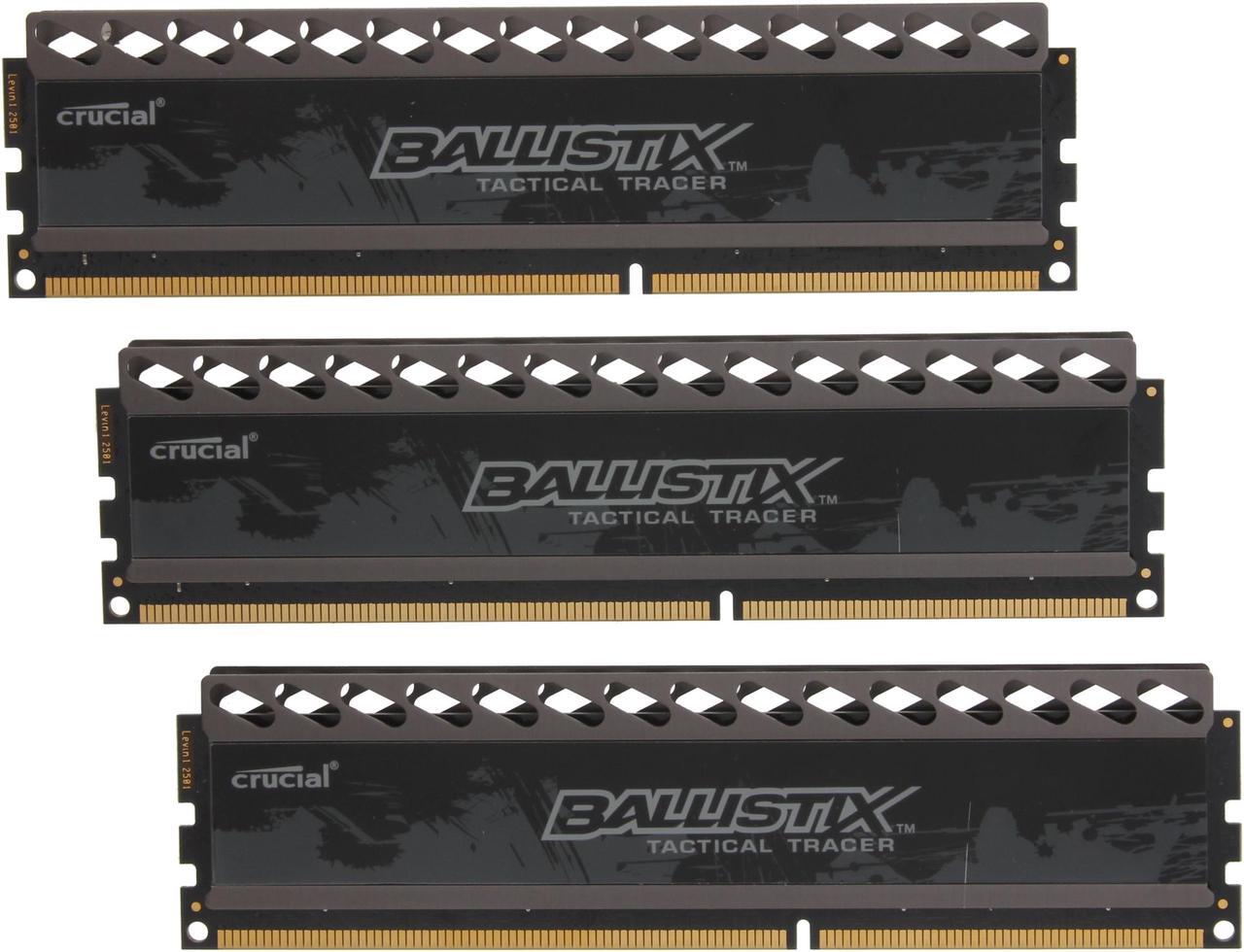 Main image of Crucial Ballistix Tactical Tracer 6GB (3 x 2GB) DDR3 1600 (PC3 12800) Desktop Memory (with Red/Green Light) Model BLT3KIT2G3D1608DT2TXRG