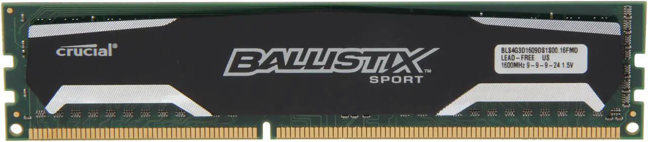 Main image of Ballistix Sport 4GB DDR3 1600 (PC3 12800) Desktop Memory Model BLS4G3D1609DS1S00