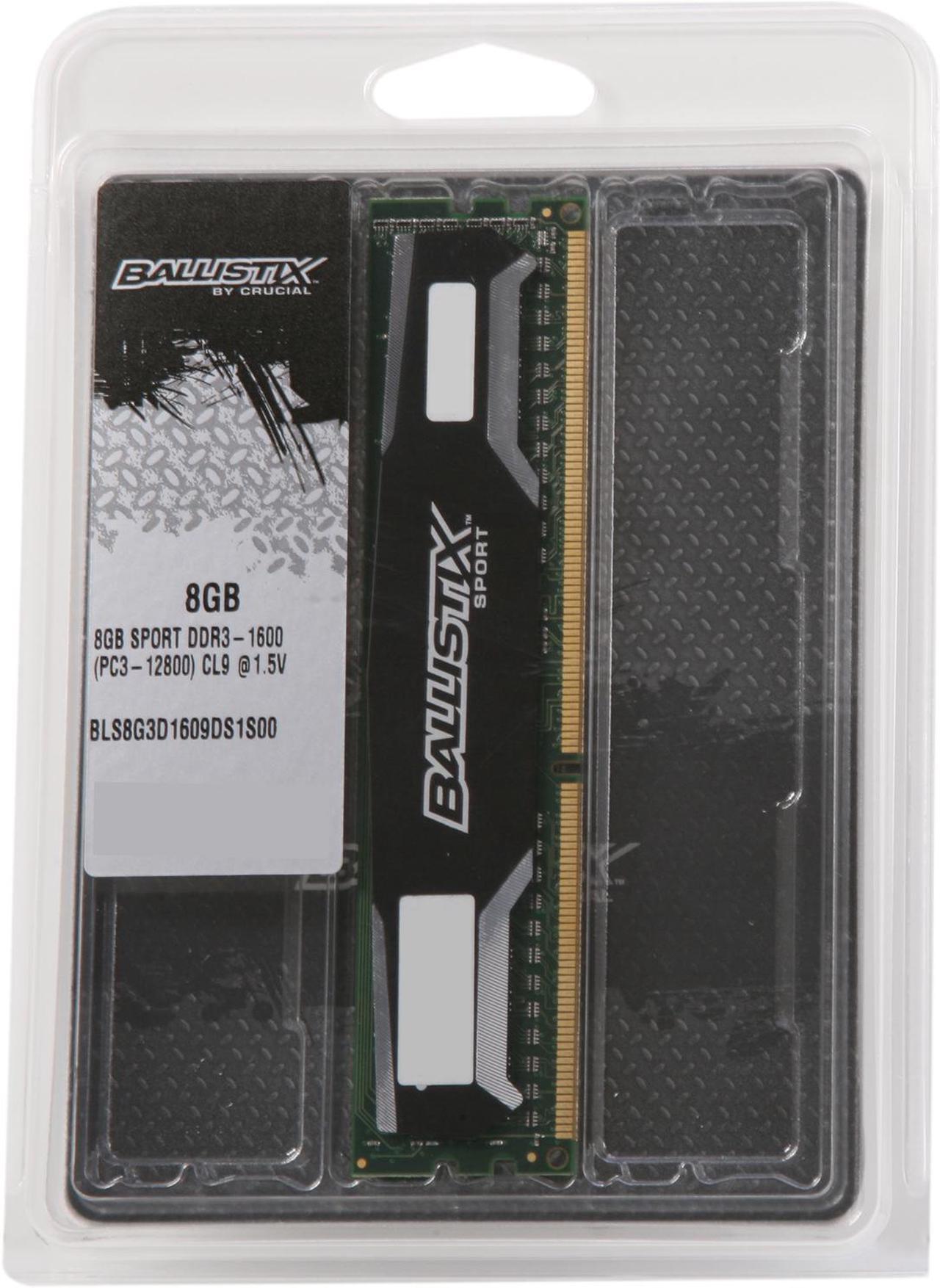 Alt view image 3 of 3 - Ballistix Sport 8GB DDR3 1600 (PC3 12800) Desktop Memory Model BLS8G3D1609DS1S00